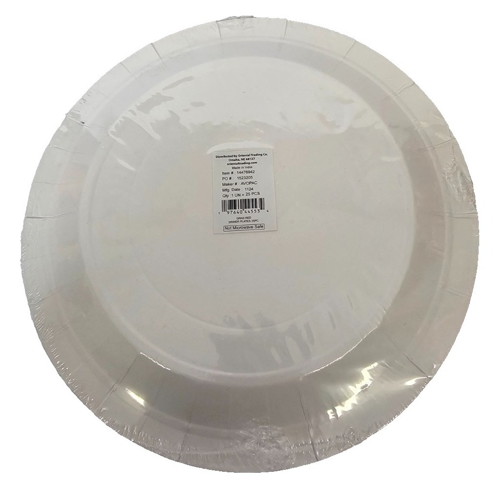 Congrats Grad red, black and white graduation party paper dinner plates 25ct - Picture 2 of 2